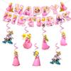 13Packs Princess Peach party supplies Include 12 pcs Hanging Swirls and 1 Happy Birthday Banner for Princess Peach party Decoration view 1