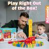 Atlasonix Domino Train | Domino Train for Kids | Dominos for Kids - Automatic Domino Laying Toy Set (300, 220,160 Blocks) with Colorful Dominos - Montessori STEM Toy view 3