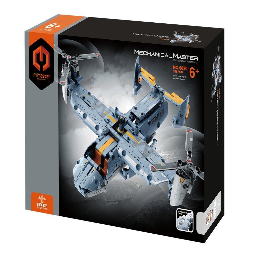 Dakott STEM Mechanical Transmission Engineering Building Toy, Osprey Airplane Building Blocks Take Apart Toy, 346 Pcs DIY Building Kit, Learning Engineering Construction Toys