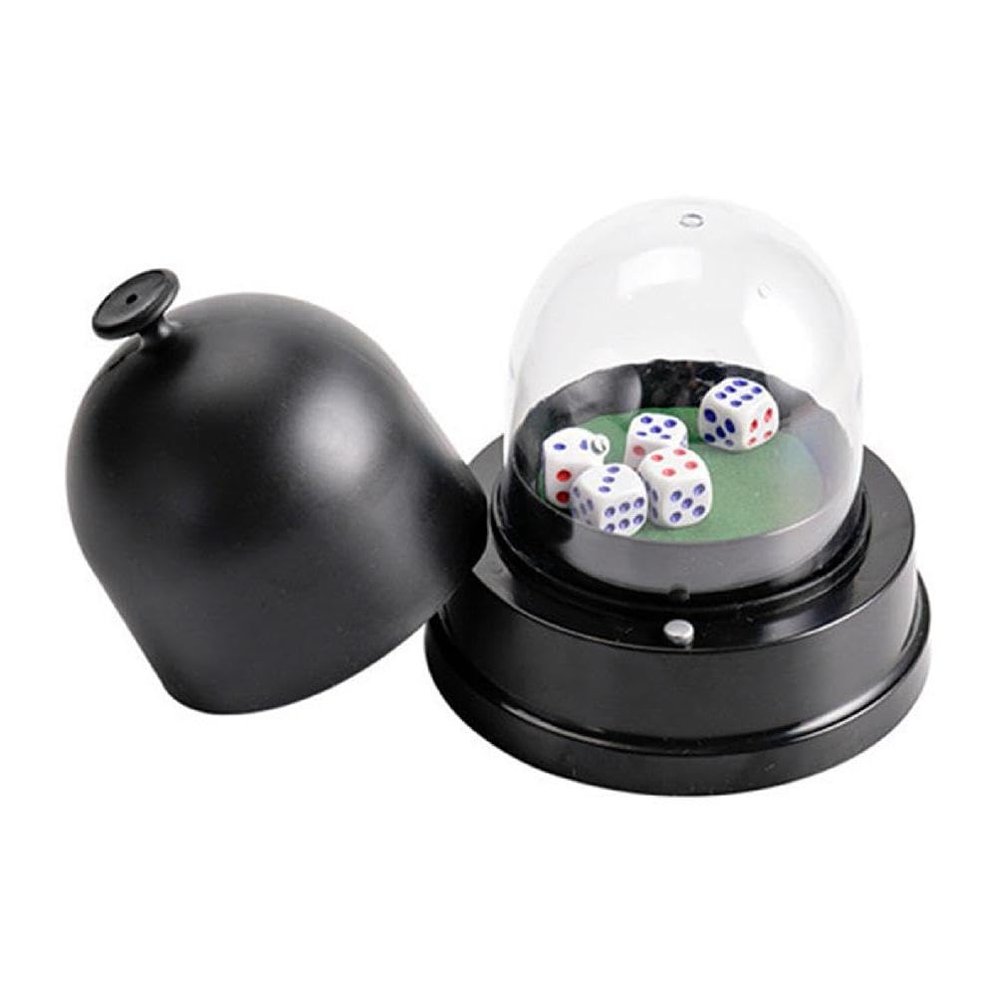 Bottone Dices Cup Dices Tray Automatic Dices Roller Cup with 5 Dices & Cover Electronic Dices Roller Cup Party Automatic Roller Electric Dices Roller