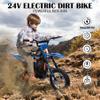 24V Kids Electric Dirt Bike 250W Motor Off-Road Motorcycle, 13.6MPH Fast Speed Powerful Motorcycle for Kids, Electric Mini Bike with Twist Grip Throttle, Leather Seat, Metal Suspension, Rubber Tires view 2