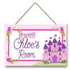 Personalized Name Born to be a Princess Castle Girls Bedroom Baby Nursery Bedroom Door Wood Plaque Sign Wall Decor Gift view 1