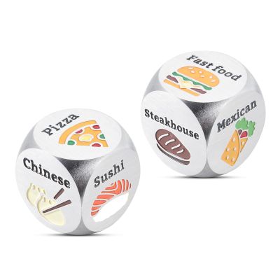 Bachelor Party Favors - 2 Pcs Food Decision Dices, Valentines Day Gifts for Couples, I Love You Gifts for Him Her, Tin Gift for 10th Anniversary, Date Night Dice Game, What to Eat Dices