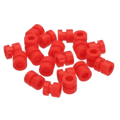 MECCANIXITY RC Anti Vibration Rubber Balls RC Rubber Damper Balls for RC F4 F7 Flight Controller Gimbal M3x6.6mm Shock Absorption Balls,RC Models DIY Drone Accessories(Red),Pack of 36