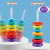 BYFWH Spinning Stacking Toys for Babies 12+ Month Rainbow Ring Flowers Animals Fruits Theme Stacker ABS Toys for Toddlers 1-3 Montessori Educational Learning Sensory Toy,Stacking Toy for Kids view 3