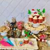 24Pcs Christmas Santa Hat Cupcake Toppers Glitter Holly Leaves Berries Christmas Tree Cupcake Picks Winter Merry Xmas Theme Birthday Party Cake Decorations Supplies view 4