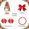 AMZCOS Christmas Costume Wig Blonde Braided Synthetic Wig with Red Bow Hair Clip and Necklace for Halloween Christmas Celebration Party view 2