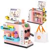 Jovow 48-Piece Pretend Play Cash Register Toy Set for Kids with Water Outlet Function - Calculator, Shopping Bag, Scanners, Coffee Machine, Play Food - Gift for Boys and Girls Ages 3+Pink view 1