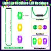 Ecation 12 Pcs LED Mardi Gras Beads Necklace Colorful Light up Bead Mardi Gras Glow Necklace Costumes Accessories for Carnival Birthdays Party Favors Supplies view 2