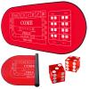 TMKEFFC 33" x 17" Mini Craps Table Mat With Two Dice - Portable Casino Non-Slip Rubber Tabletop Cover for Game Night, Home Entertainment, Party view 1