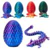 Addcean 3D Printed Dragon in Egg, Full Articulated Crystal Dragon, Home Office Decor Executive Desk Toys, Adults Fidget Toys for Autism/ADHD (Laser Purple, 12") view 1