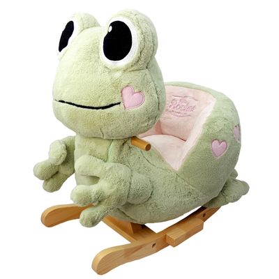 Gerardo's Toys: Little Rockers - Frog - Wooden Plush Ride-On Rocking Animal Toy, Plays Music, Removable Soft Fabric Cover, Toddler & Kids Ages 24mo+