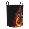 Fire Guitar print Circular Hamper Waterproof Storage Bin Organizer Basket Laundry Hamper With Handles For Clothes Toys Medium view 2
