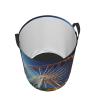 amusement ride print Circular Hamper Waterproof Storage Bin Organizer Basket Laundry Hamper With Handles For Clothes Toys Small view 3