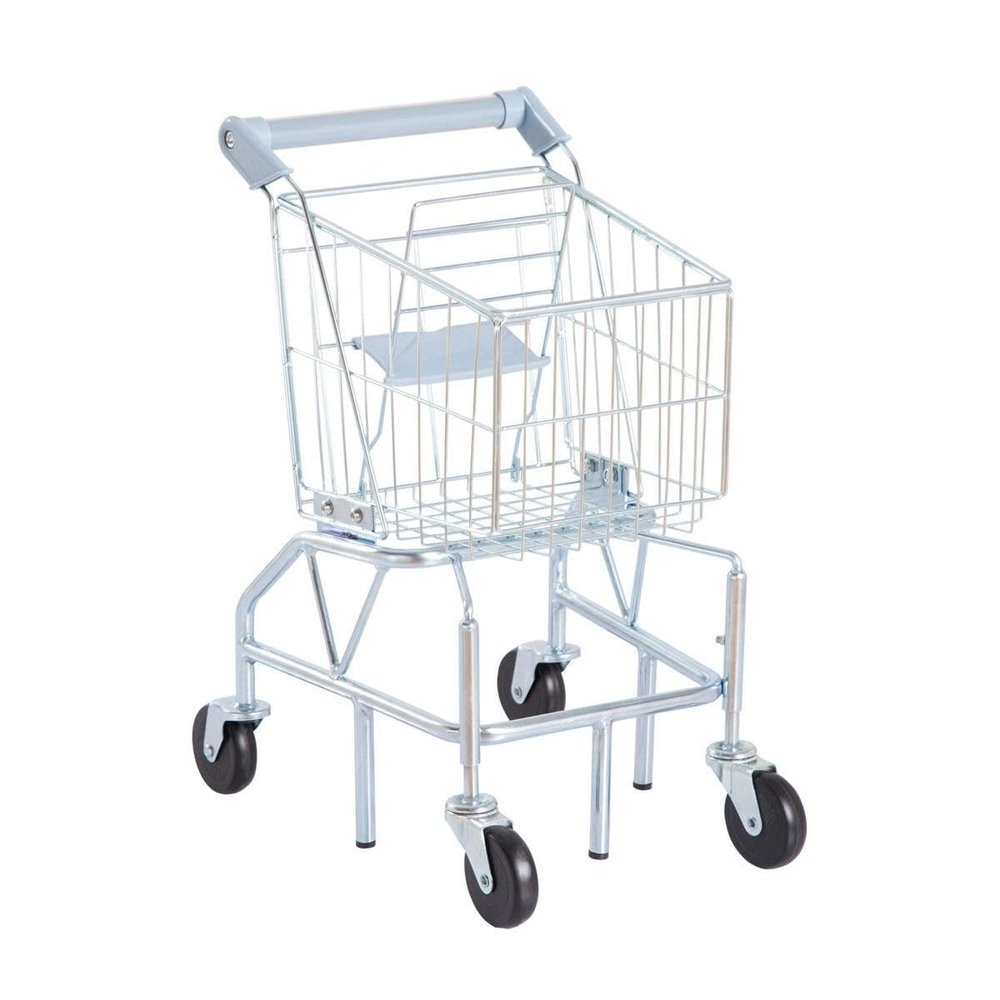 Kaplan Early Learning Shop with Me Grocery Cart - Sturdy Metal Shopping Cart for Toddlers, Pretend Play Buggy, Supermarket Dramatic Play Cart for Kids, Ages 2+