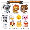 10 Pcs Safari Animal Balloons for Jungle Birthday Party Decorations - Giant Elephant, Lion, Monkey, Panda, Zebra Foil Balloons for Boys Wild One Baby Shower Zoo Party view 2