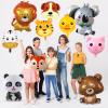 10 Pcs Safari Animal Balloons for Jungle Birthday Party Decorations - Giant Elephant, Lion, Monkey, Panda, Zebra Foil Balloons for Boys Wild One Baby Shower Zoo Party view 4
