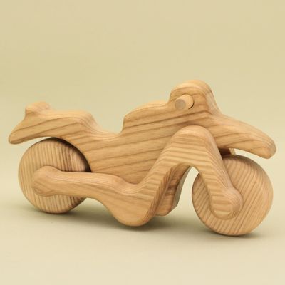 Free Shipping Handmade Organic Natural Wooden Chopper Motorbike with Moving Wheels Eco-Friendly Delights for Toddlers Gift Idea