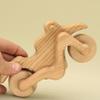 Free Shipping Handmade Organic Natural Wooden Chopper Motorbike with Moving Wheels Eco-Friendly Delights for Toddlers Gift Idea view 3