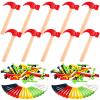 AIHSUMC 10 Pcs Kids Wooden Hammer Toy with 100 Pcs Colorful Wood Golf Tees, Small Plastic Hammer Simulation Hammers Educational Toys for Children Gift Birthday Party Halloween (Red) view 1