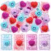 28 Packs Heart Shape Stress Balls with Cards for Kids and Adults Valentine Party Favors, 4 Colors Heart Shaped Balls with 4 Styles Cards for Classroom Prize Supplies and Valentine Exchange Gifts view 1