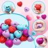 28 Packs Heart Shape Stress Balls with Cards for Kids and Adults Valentine Party Favors, 4 Colors Heart Shaped Balls with 4 Styles Cards for Classroom Prize Supplies and Valentine Exchange Gifts view 3