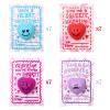 28 Packs Heart Shape Stress Balls with Cards for Kids and Adults Valentine Party Favors, 4 Colors Heart Shaped Balls with 4 Styles Cards for Classroom Prize Supplies and Valentine Exchange Gifts view 4
