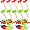 AIHSUMC 10 Pcs Kids Wooden Hammer Toy with 100 Pcs Colorful Wood Golf Tees, Small Plastic Hammer Simulation Hammers Educational Toys for Children Gift Birthday Party (Red and Green) view 1