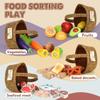 Lehoo Castle Wooden Play Food Set, Toy Food for Toddlers, Pretend Play Kitchen Accessories, Cutting Fruits and Vegetables Montessori Sorting Toys for Kids 3-5 Girls Boys view 2