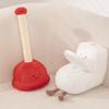 ELAINREN 4PCS Washroom Pretend Play Set-Stuffed Toilet Plunger-Toilet Bowl Models - Plush Toilet Paper and Plushie Poop view 3