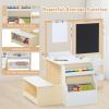 INFANS 3 in 1 Kids Art Table and Chair Set, Toddler Craft and Play Wood Activity Desk with Double-Sided Easel Blackboard Whiteboard, Paper Roll for Writing, Children Furniture for Daycare Nursery view 4