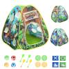 Dinosaur Kids Play Tent Indoor: Boys & Girls Playhouse Tents Indoor Outdoor - 4in1 Dinosaur Tent with-Dart Board & Bean Bag Toss Games view 1