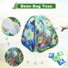 Dinosaur Kids Play Tent Indoor: Boys & Girls Playhouse Tents Indoor Outdoor - 4in1 Dinosaur Tent with-Dart Board & Bean Bag Toss Games view 4