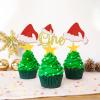 24Pcs Christmas One Cupcake Toppers Christmas Hat Cupcake Picks view 4