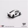 MINI GT True Scale Miniatures Model Car Compatible with Lamborghini Countach LPI 800-4 Bianco Siderale 1/64 Diecast Model Car MGT00567 view 4