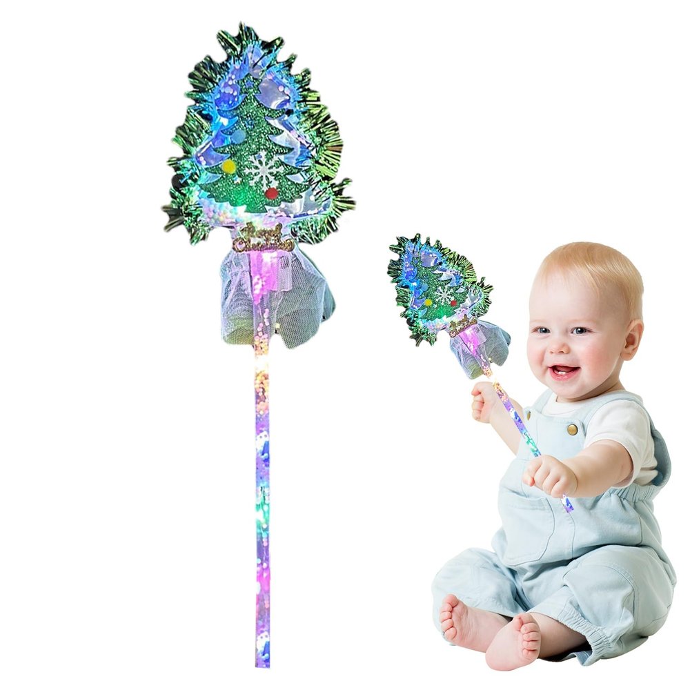 awakentti Fairy Wand, Christmas Tree Flashing Fairy Sticks with 3 Lighting Modes, Christmas Ornaments for Christmas Birthday Costume Party Decoration Supplies