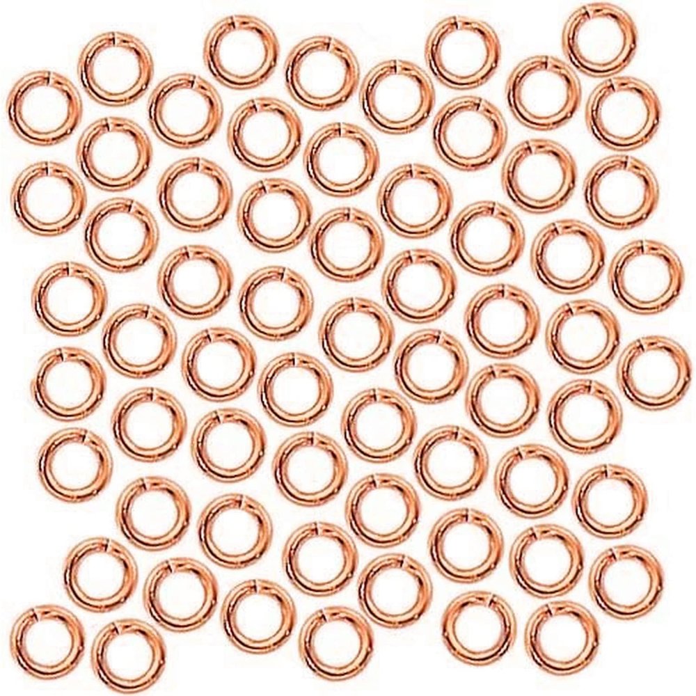 100pcs 18k Rose Gold Strong 304 Stainless Steel Open Split Jump Rings Connector Loop Bulk (18mm)