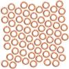 100pcs 18k Rose Gold Strong 304 Stainless Steel Open Split Jump Rings Connector Loop Bulk (18mm) view 1