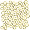 100pcs 18k Yellow Gold Strong 304 Stainless Steel Open Split Jump Rings Connector Loop Bulk (18mm x 1.2mm) view 1