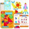 14 Pc Magnetic Tangram Puzzle Set - 360 Different Pattern Block Combinations | Mini Tangram Bundle Learning Play Set for Kids with Beach Kids Bookmark view 1