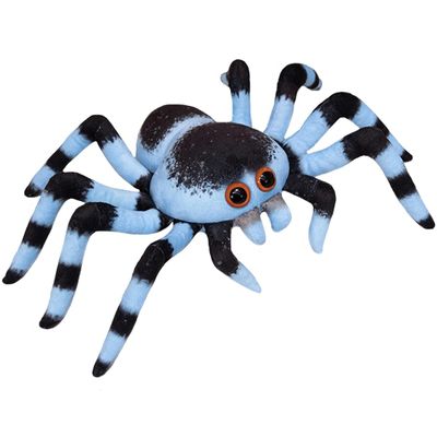 ELAINREN Lifelike Blue Spider Plush Soft Pillow Realistic Spider Stuffed Animals Toy Fluffy Tarantula Spider Plushie Doll Gifts/11.8''