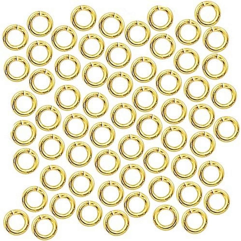 100pcs 18k Yellow Gold Strong 304 Stainless Steel Open Split Jump Rings Connector Loop Bulk (14mm x 1.2mm)