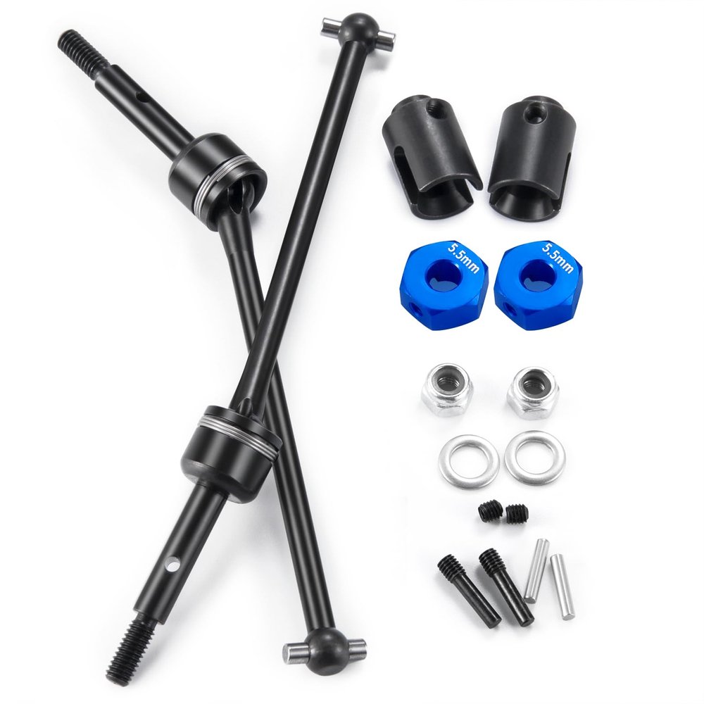 WEFEINO 2PCS/Set Steel Rear Drive Shaft CVD Upgrade Parts for Tra-xxas 1/10 Slash 2WD RC Car