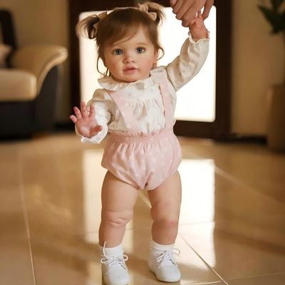 iCradle Realistic Look Reborn Baby Toddler Dolls Lifelike Huge Adorable Vinyl Newborn Baby Doll Girl Rooted Hair 26Inch 66cm Toddler Dolls Toy for Ages 3+