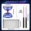 Simgoing Chinese Yoyo LED Diabolo Set Includes Colorful Diabolo Toy Light up Professional Yoyo with 2 Pieces Sticks, 1 Piece String, 1 Net Bag for Fun(Purple) view 2