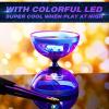 Simgoing Chinese Yoyo LED Diabolo Set Includes Colorful Diabolo Toy Light up Professional Yoyo with 2 Pieces Sticks, 1 Piece String, 1 Net Bag for Fun(Purple) view 4