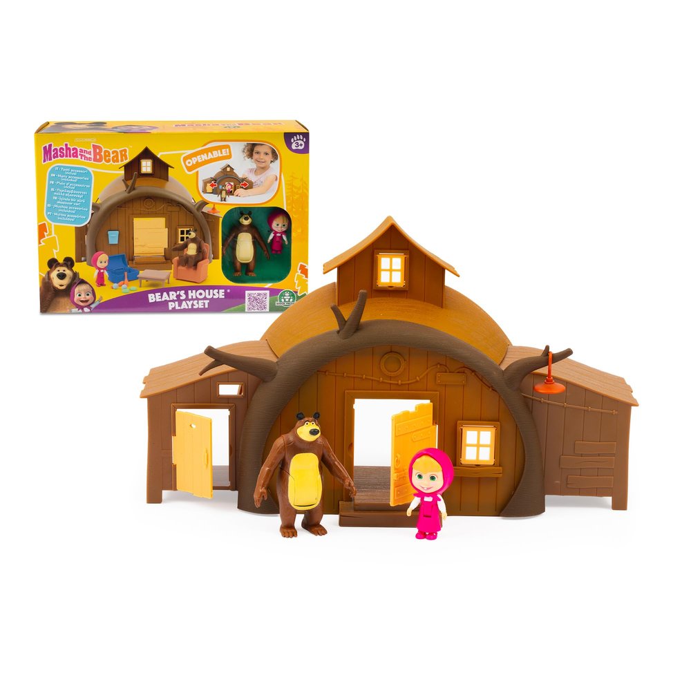Masha & Michka, House of Michka, 2 Figurines Included, and 15 Accessories, for Children from 3 Years, MHA22