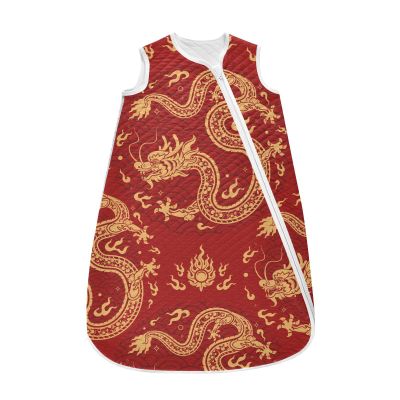 vvfelixl Toddler Sleep Sack for Newborn Happy Chinese New Year Dragon Baby Wearable Blanket Sleeveless Swaddle Transition Sleeping Bags for Infant Baby Sleep Suit for 12-24 Months