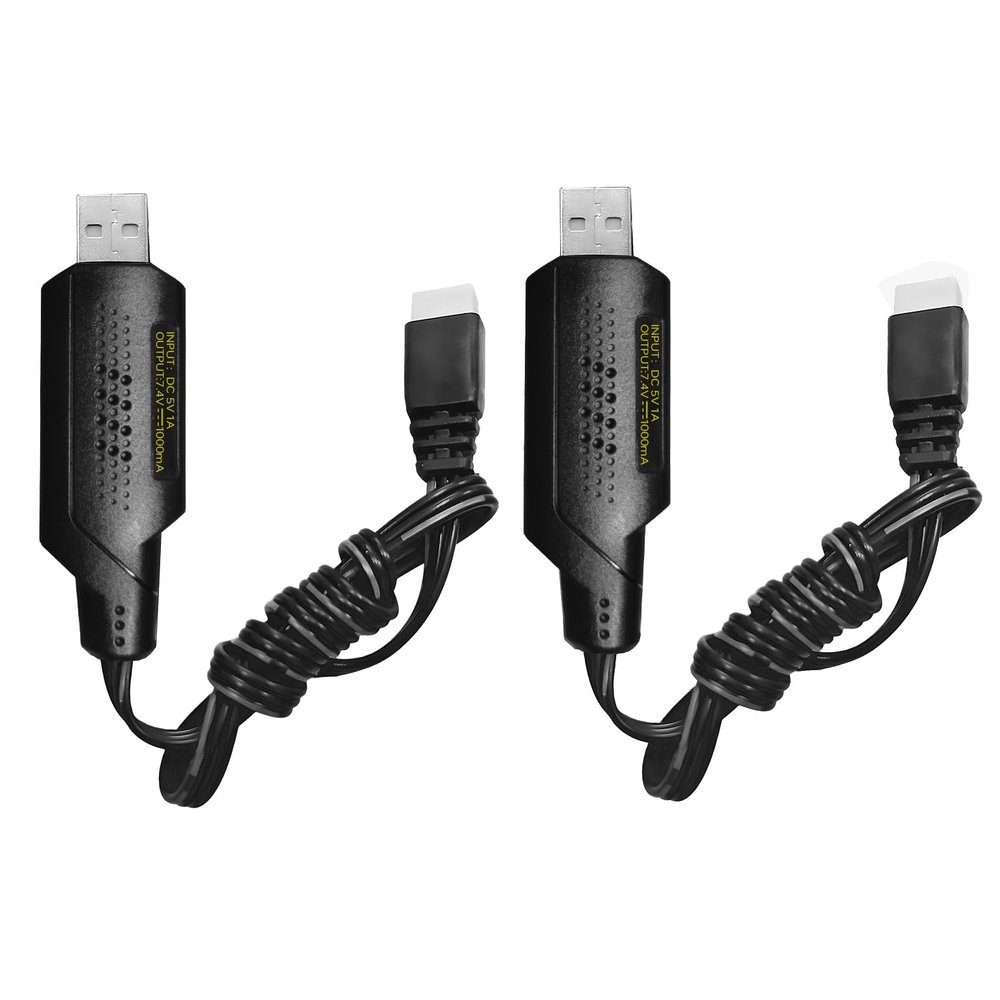 AMZZN 2PCS 2S 7.4V 1A USB Charger is Suitable for 7.4V 2S Lipo Batteries with XH-3P Connectors, RC Cars,Ships,Drones,Air Guns,and Remote Control Toy Batteries USB Charging Cable