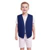 TopTie No-Button Child Vest Kid Volunteer Victorian Waistcoat Peasant Party Costume Vests-Navy-S view 1